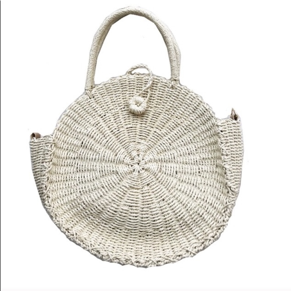 🎉5🌟🌟🌟🌟🌟🎉BOHO ROUND STRAW TOTE BAG👛👌 - Picture 2 of 4